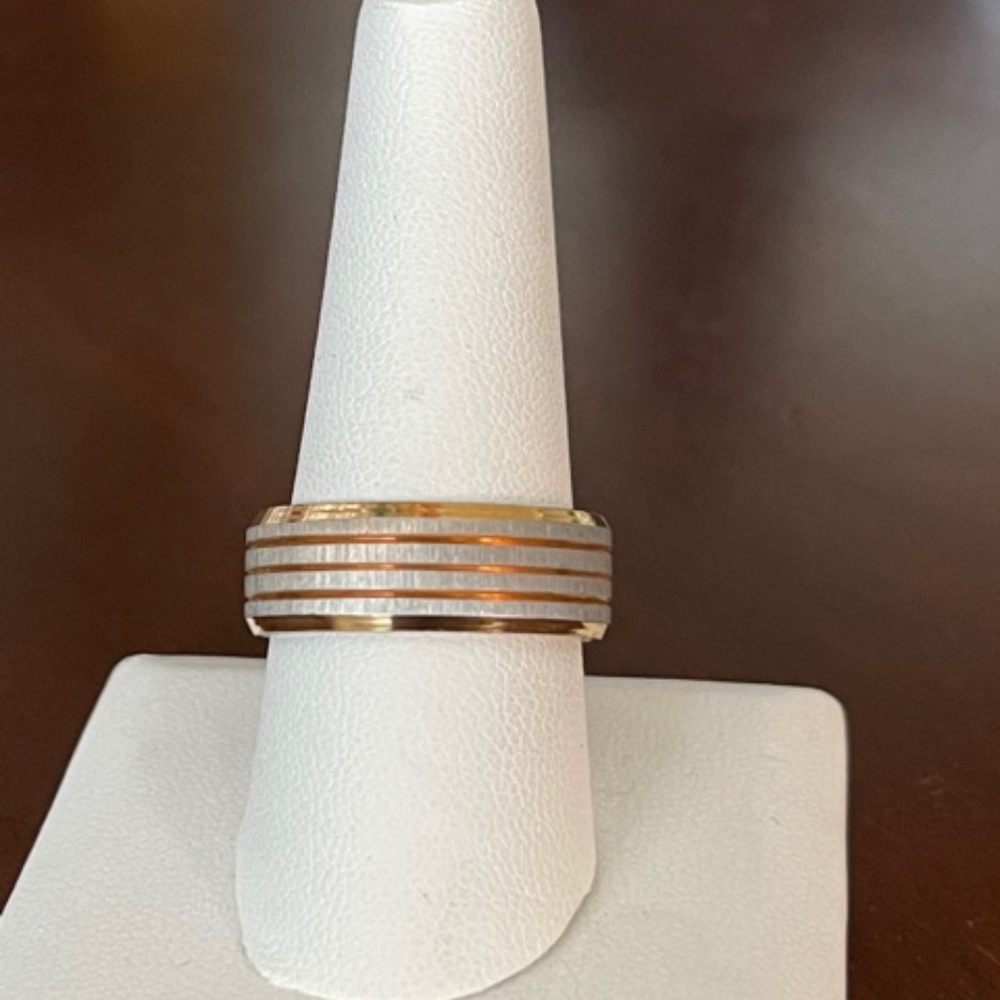 Titanium  Gold Tone Wedding Band
